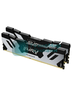 Оперативная память Kingston Fury Renegade, DDR5, 96Gb (2x48GB), 6400MHz, CL32, DIMM, с радиатором, серебристый