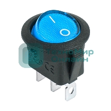 Выключатель клавишный Rexant круглый 12V 20А (3с) ON-OFF синий с подсветкой