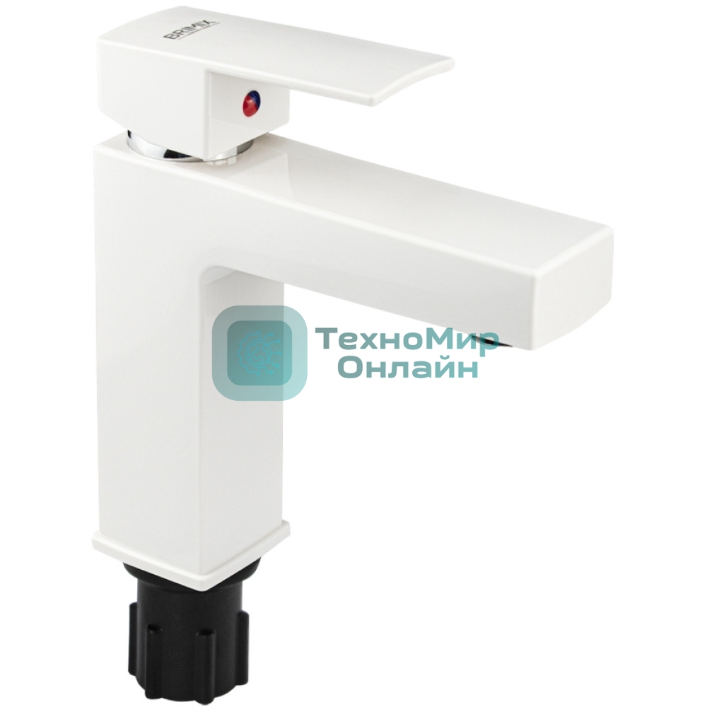 Смеситель на раковину BRIMIX 5973 шаровый, из высокопрочного пластика АБС, БЕЛЫЙ, квадратный корпус