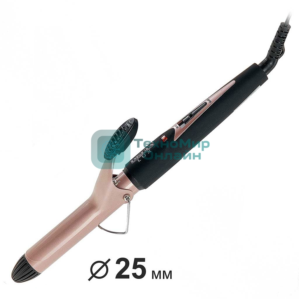 Щипцы для завивки волос DELTA LUX DL-0626 коричневый/черный, 25 мм, 180 °C, 1 режим