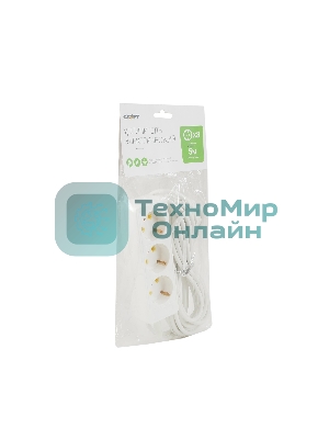 Удлинитель сетевой СТАРТ S 3x5-Z --20 dg, 3 розетки, до 10А, 5м, с заземлением, белый