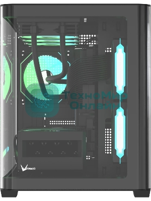 Компьютерный корпус AeroCool/Formula Crystal U2M Floe черный без БП mATX 1xUSB 3.0 1xUSB3.1 audio bott PSU