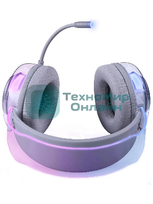 Гарнитура Defender Glitch белый, проводная, подсветка