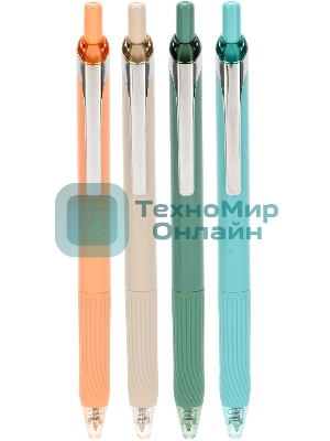 Ручка гелевая автоматическая Deli Nusign ENS666-BL ассорти, синие чернила, линия 0.7мм, резиновая манжета