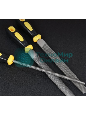 Набор напильников Deli DL352083 3шт инструментальная сталь T12, обрезиненная пластиковая рукоятка