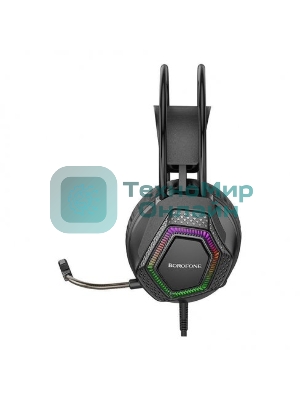 Проводные наушники Borofone BO105 Thunder черный, полноразмерные, RGB-подсветка