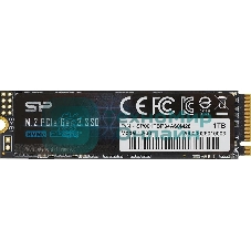 Накопитель SSD Silicon Power P34A60, 1Tb, PCIe 3.0 x4, M.2 2280, NVMe, R/W 2200/1600
