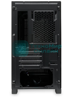 Компьютерный корпус без блока питания HSPD M340, Mesh Mid Tower, черный, TG, 0.5 SPCC, no fans, mATX, mITX, 165/350/200мм, 2x2.5