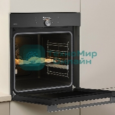 Встраиваемая электрическая духовка Gorenje BP6138B, объем 77 л, макс. температура 320 градусов, сенсорное/поворотное управление, Wi-Fi, пиролитическая очистка, телескопические направляющие на одном уровне, термощуп, AirFry, автоматические программы, динамическая система охлаждения, многоуровневое приготовление, PerfectGrill, энергоэффективность А+, черный