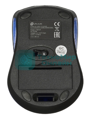 Мышь беспроводная Oklick 485MW черный/синий, 1200 dpi, радиоканал, USB, кнопки - 3