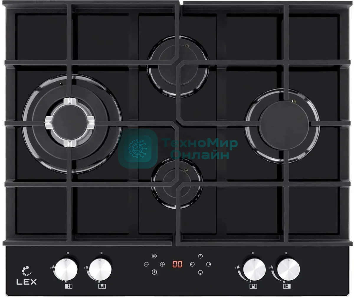 Газовая варочная поверхность LEX GVG 644 T BL независимая, черный