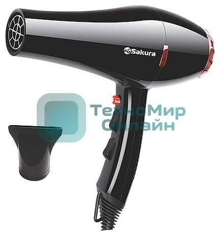 Фен SAKURA SA-4047BK Professional черный/розовое золото, 2000 Вт