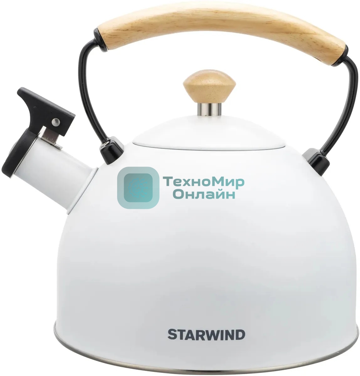 Чайник для плиты металлический Starwind Chef Country 2.5 л. белый (SW-CH1712)