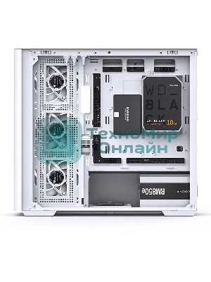 Корпус без блока питания JONSBO D300, Mini-Tower, TG, no fan, 2xUSB-A 3.2 + 1xUSB-C 3.2, mATX, mITX White