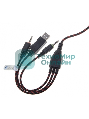 Наушники с микрофоном Oklick HS-L500G черный 2.2м мониторы оголовье