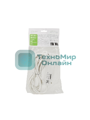 Удлинитель сетевой СТАРТ S 3x5-Z --20 dg, 3 розетки, до 10А, 5м, с заземлением, белый