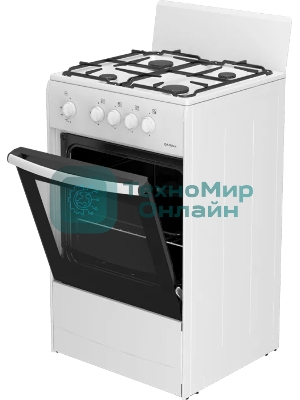 Плита газовая Darina S GM 441 001 W белый/черный, конфорок 4 шт, духовка 50 л, 50 см x 85 см x 51 см