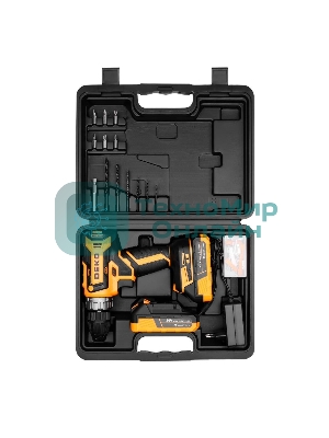 Дрель-шуруповерт Deko GCD20DU PRO, 20 В, 2 Ач, 42 Нм, щеточный