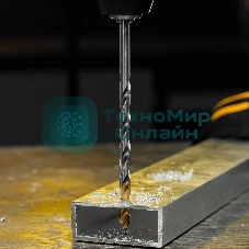 Сверло спиральное по металлу Denzel 7,5 х 156 мм, Р6М5, Golden Tip, удлиненное