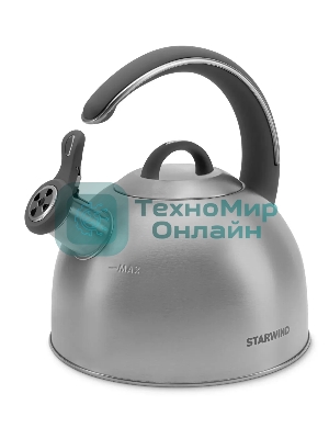 Чайник для плиты Starwind Chef Family 2.8 л, серебристый, металлический (SW-CH1106)