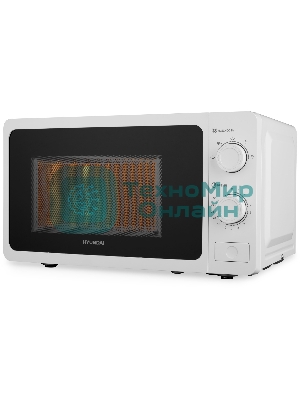 Микроволновая печь Hyundai HYM-M2009 белый, 20 л, 700 Вт, переключатели - поворотный механизм