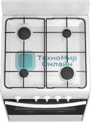 Плита газовая Darina S GM 441 001 W белый/черный, конфорок 4 шт, духовка 50 л, 50 см x 85 см x 51 см