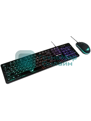 Комплект клавиатура+мышь Dialog Gan-Kata KMGK-1707U проводной, USB, 1600 DPI, чёрный