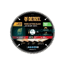 Пильный диск по дереву Denzel ф250 х 30 мм, 96 зубьев