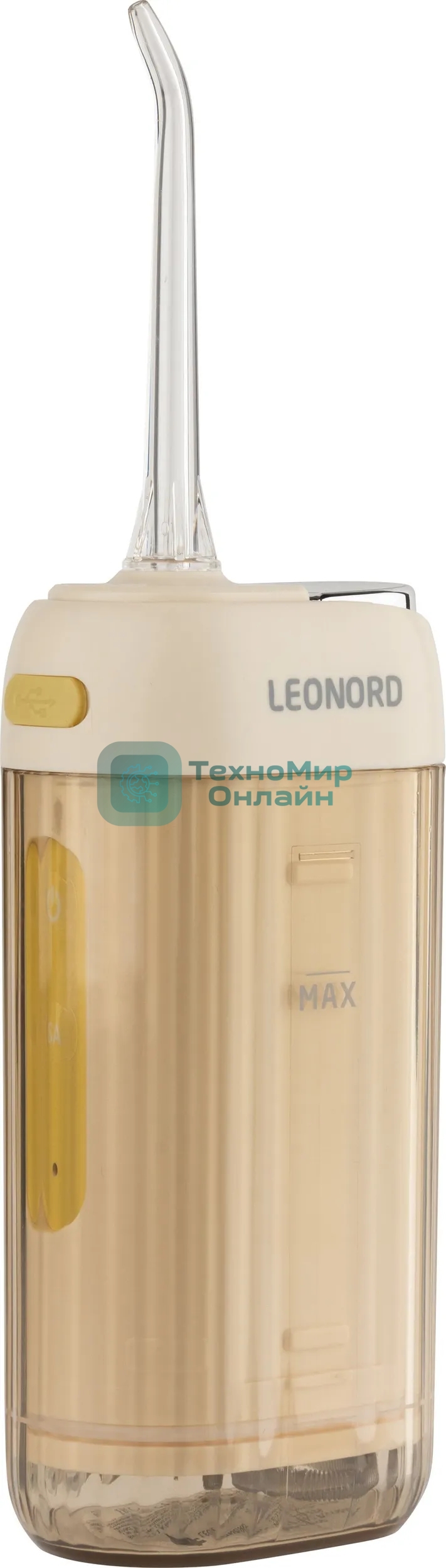 Ирригатор Leonord LE-12992 бежевый, от аккумулятора, 200 мл, 4 режима