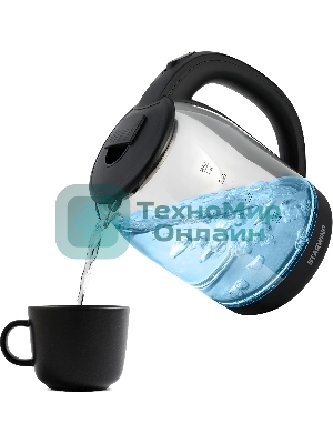 Чайник электрический Starwind SKG1779 1.8 л, 1700 Вт, прозрачный/черный корпус: стекло