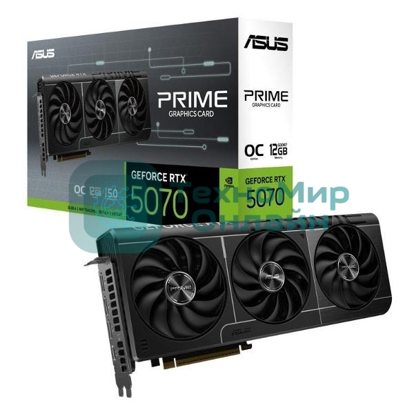 Видеокарта ASUS PRIME-RTX 5070-O12GRTX 5070,HDMIx1,DPx3,12G,D7; 90YV0M10-M0NA00