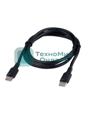 Кабель USB2.0 Cablexpert CC-USB2-CMCM-100-1M, Type-C/Type-C, 5A, 100Вт, PD/QC3.0, медь, 1м, черный, пакет