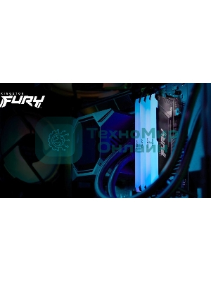 Оперативная память Kingston Fury Beast, DDR4, 16GB (2x8GB), 3600MHz, CL17, DIMM, с радиаторами, RGB, черный