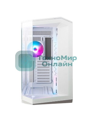 Компьютерный корпус MSI MAG Pano 100R PZ WHITE, Mid Tower, ATX, 2xUSB 3.2 Gen 1, 1xUSB 3.2 Gen2 Type-C, 3x120мм ARGb Reverse Blade Fan, 1x120мм ARGb Fan, ARGb+PWM Control Board,Tempered Glass Window, Brown Box