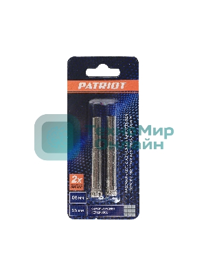 Сверло PATRIOT алмазное по керамограниту и керамике 8 мм, 2 шт в блистере