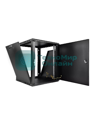 Шкаф телекоммуникационный настенный разборный ЦМО ЭКОНОМ 18U (600 650) дверь металл, черный