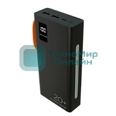 Портативный аккумулятор More choice (4620202550569) PB22-20 с кабелем 2USB 2.1A - 20000mAh черный