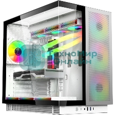 Компьютерный корпус ACD Phantom 100 ATX, Type-C + 2XUSB 3.0+HD audio combo, 4X120мм ARGb fans+Remote control, See View case, TG, Aluminum.