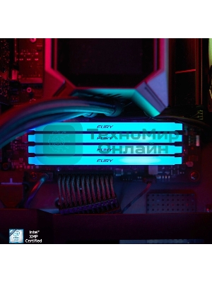 Оперативная память Kingston Fury Beast, DDR4, 16GB (2x8GB), 3600MHz, CL17, DIMM, с радиаторами, RGB, черный