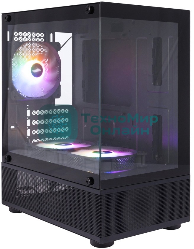 Компьютерный корпус 1STPLAYER MIKU Mi2-A черный mATX 3x120мм LED fans Mi2-A-BK-2F1R-1F1