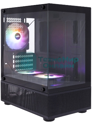 Компьютерный корпус 1STPLAYER MIKU Mi2-A черный mATX 3x120мм LED fans Mi2-A-BK-2F1R-1F1