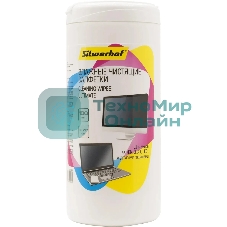 Салфетки Silwerhof Ultimate для экранов мониторов/плазменных/ЖК телевизоров/ноутбуков туба 100 шт влажных