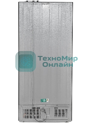 Холодильник Hyundai CM55043F черный стекло трехкамерный, 354/186, морозилка снизу, No Frost, Side by Side