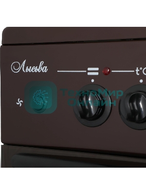 Плита электрическая Лысьва EF4004MK00 коричневый, конфорок 4 шт, духовка 57 л, 50 см x 84 см x 60 см (без крышки)