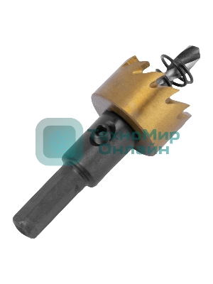 Коронка по металлу Denzel HSS, 22 мм, нитридтитановое покрытие