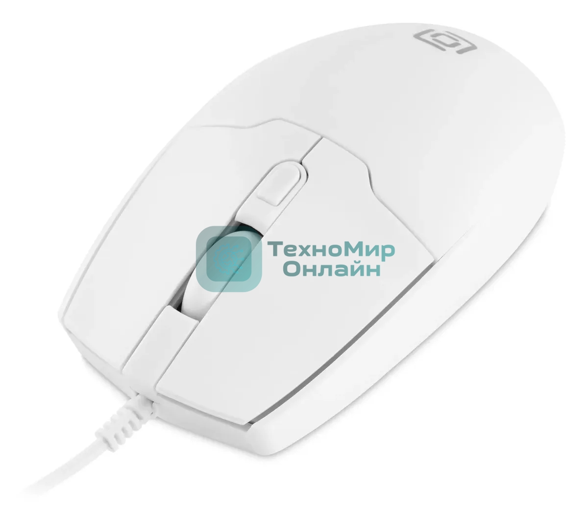 Мышь проводная Oklick 147M белый, 2000 dpi, USB, кнопки - 4