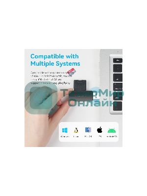 Кард-ридер Vention CLGB0/черный/SD,SDHC,SDXC,TF,micro-SD,micro-SDXC,miсro-SDHC/USB 3.0/пластик