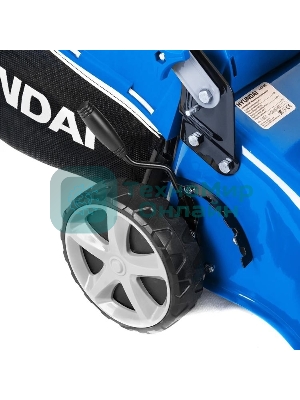 Бензиновая газонокосилка HYUNDAI L 4310S двигатель HYUNDAI ICV150,4-х такт, 3,5 л.с./149 см3, 43 см, 225-75 мм, 32 кг