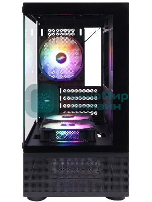 Компьютерный корпус 1STPLAYER MIKU Mi2-A черный mATX 3x120мм LED fans Mi2-A-BK-2F1R-1F1