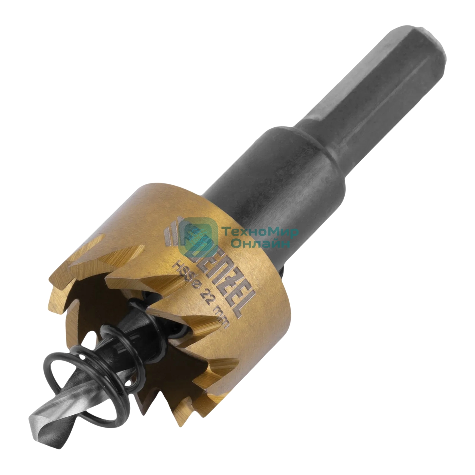 Коронка по металлу Denzel HSS, 22 мм, нитридтитановое покрытие